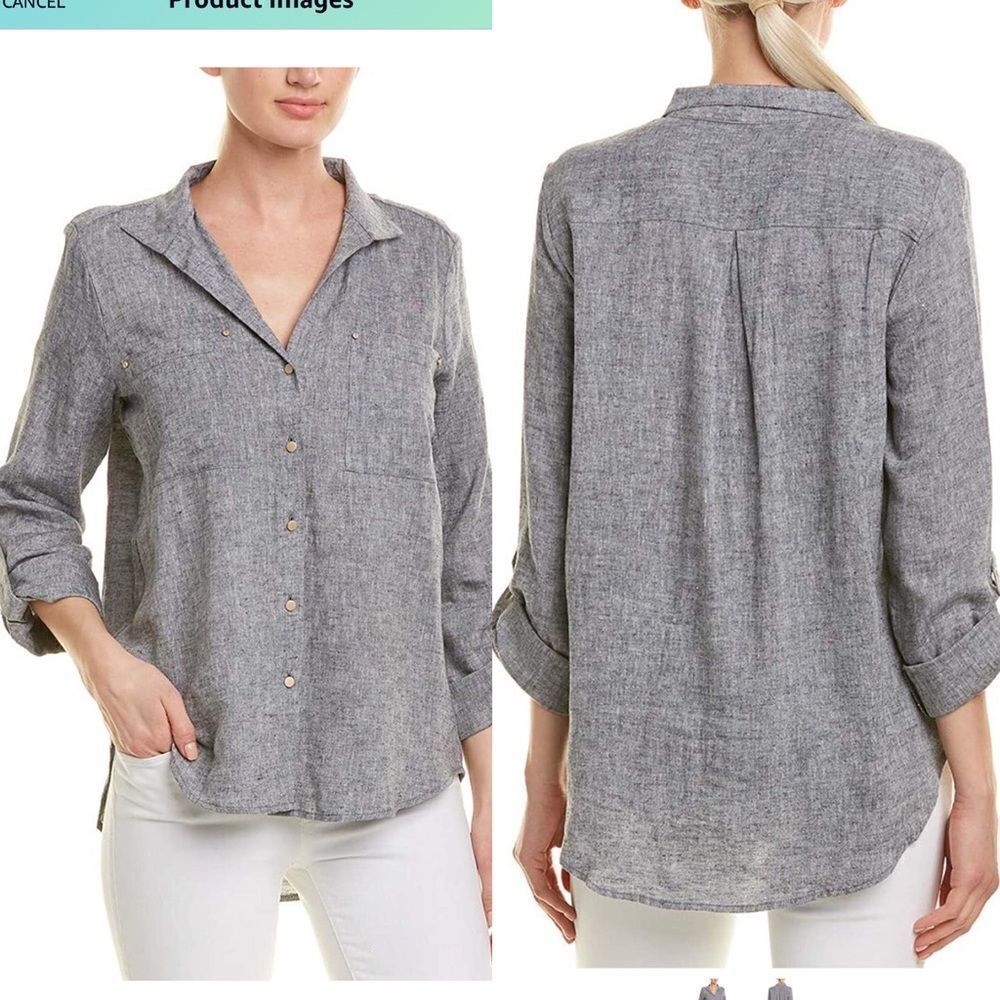 Jones New York Womens Linen-Blend Top NEW